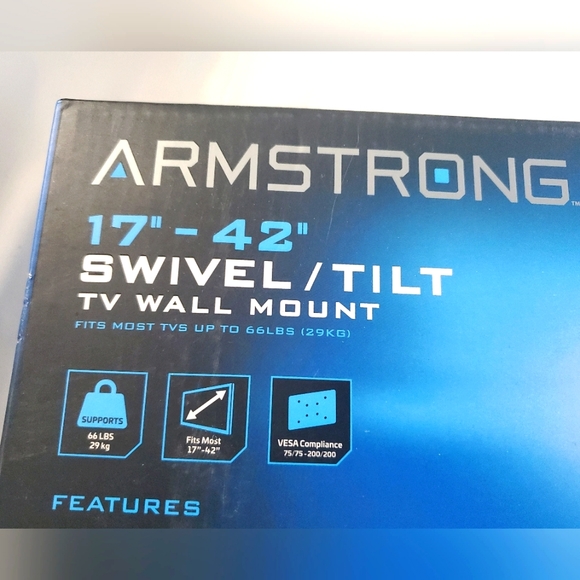 : NIB 17"- 42" Swivel / Tilt TV Wall Mount Armstrong Up to 66 lbs - Picture 7 of 12